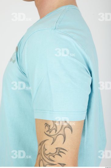 Arm Whole Body Man Animation references Tattoo Casual Shirt T shirt Athletic Studio photo references