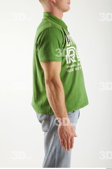 Arm Whole Body Man Animation references Casual Shirt T shirt Athletic Studio photo references