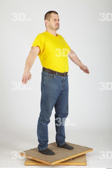 Whole Body Man Animation references Casual Overweight Studio photo references