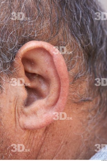 Ear Head Man White Casual Overweight Bald Street photo references