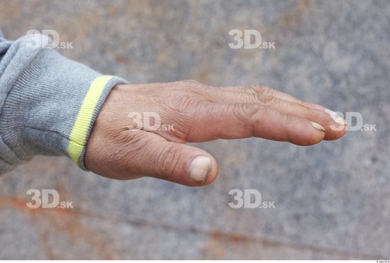 Hand Head Man White Casual Overweight Wrinkles Bald Street photo references