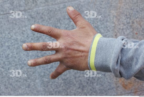 Hand Head Man White Casual Overweight Wrinkles Bald Street photo references