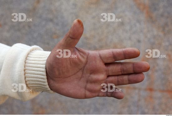 Hand Head Man White Casual Overweight Bald Street photo references