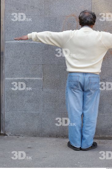 Whole Body Head Man T poses White Casual Overweight Bald Street photo references