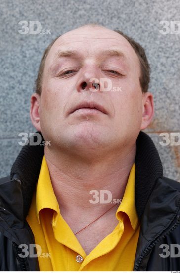 Head Man White Casual Chubby Overweight Bald Street photo references
