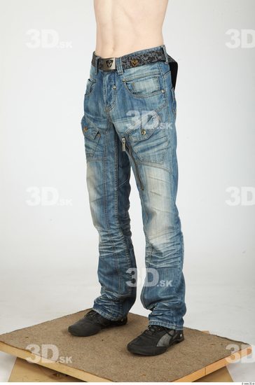 Leg Whole Body Man Casual Jeans Slim Studio photo references