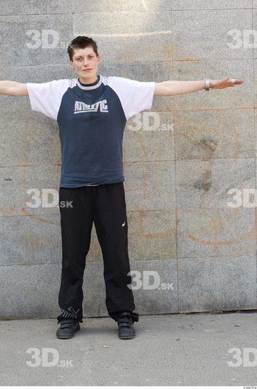 Whole Body Man T poses White Sports Slim