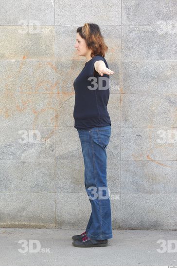 Whole Body Woman T poses White Casual Chubby