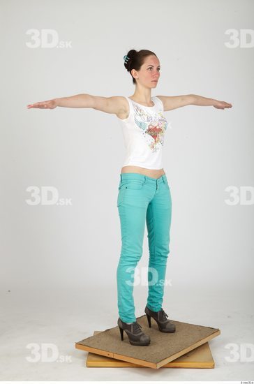 Whole Body Woman Animation references T poses Casual Slim Studio photo references