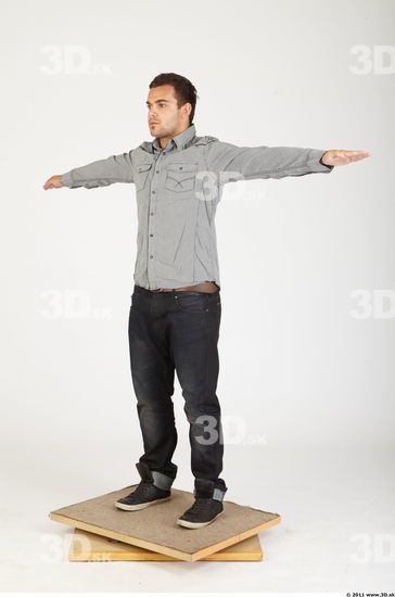 Whole Body Man Animation references T poses Casual Athletic Studio photo references
