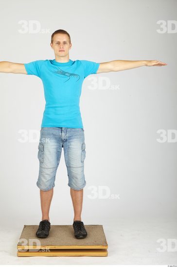 Whole Body Man T poses Casual Athletic Studio photo references