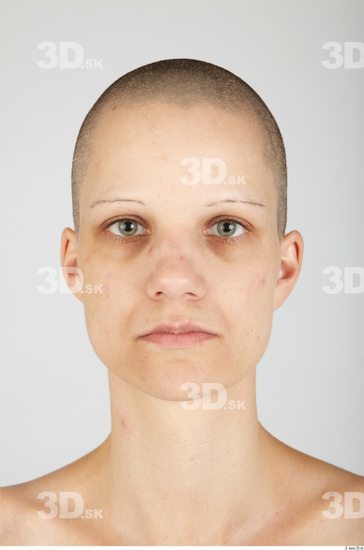 Whole Body Head Woman Animation references Slim Bald Studio photo references