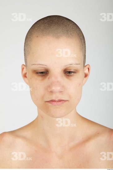 Whole Body Head Woman Animation references Slim Bald Studio photo references