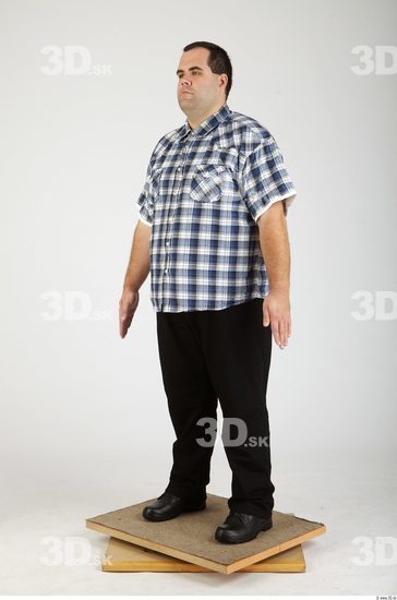 Whole Body Man Casual Overweight Studio photo references