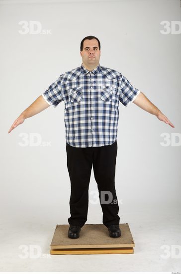 Whole Body Man Casual Overweight Studio photo references