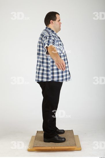 Whole Body Man Casual Overweight Studio photo references