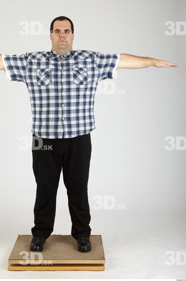 Whole Body Man T poses Casual Overweight Studio photo references