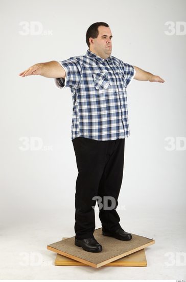 Whole Body Man T poses Casual Overweight Studio photo references