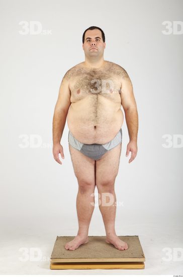 Whole Body Man Hairy Casual Underwear Pants Overweight Studio photo references