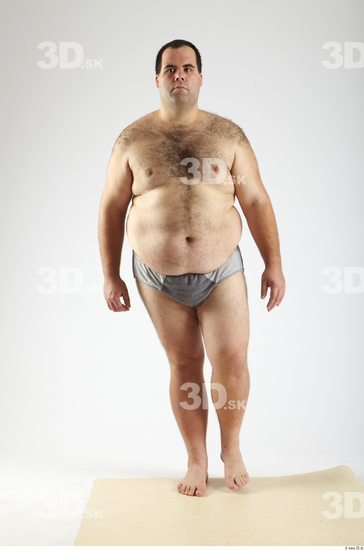 Whole Body Man Animation references White Hairy Underwear Pants Overweight