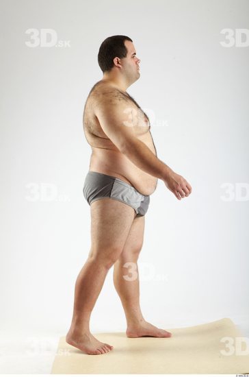 Whole Body Man Animation references White Hairy Underwear Pants Overweight