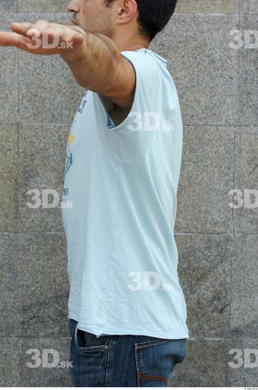 Upper Body Head Man Casual Shirt T shirt Average Street photo references