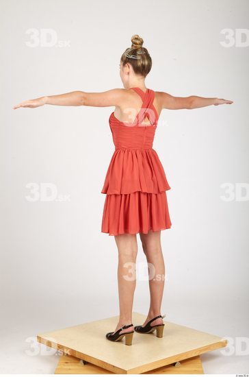 Whole Body Woman T poses Formal Dress Slim Studio photo references