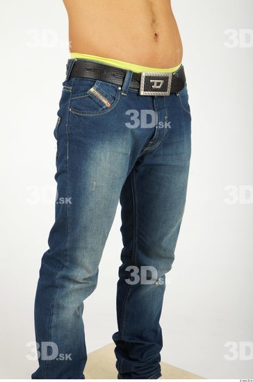 Thigh Whole Body Man Casual Jeans Athletic Studio photo references