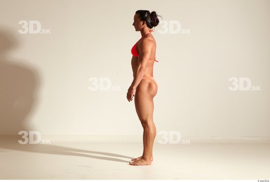 Whole Body Woman Animation references White Sports Swimsuit Muscular