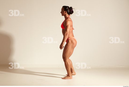 Whole Body Woman Animation references White Sports Swimsuit Muscular