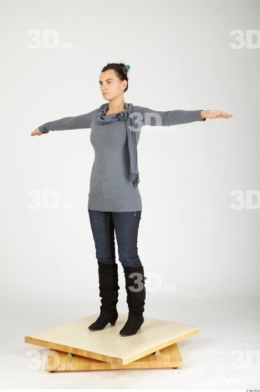 Whole Body Woman T poses Casual Slim Studio photo references