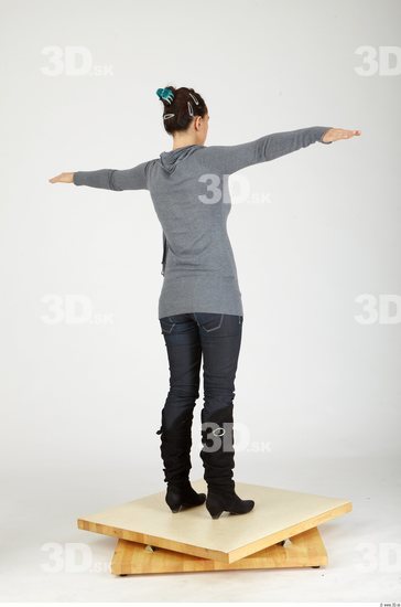 Whole Body Woman T poses Casual Slim Studio photo references