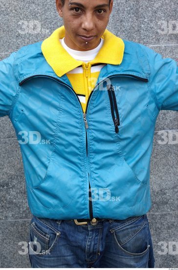 Upper Body Head Man Woman Casual Windbreaker Average Street photo references