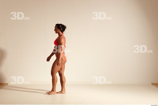 Whole Body Woman Animation references White Sports Swimsuit Muscular