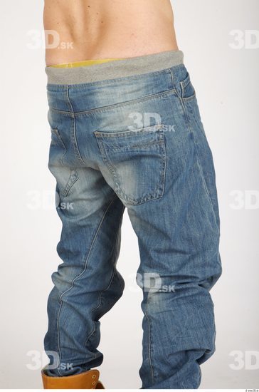 Thigh Whole Body Man Casual Jeans Athletic Studio photo references