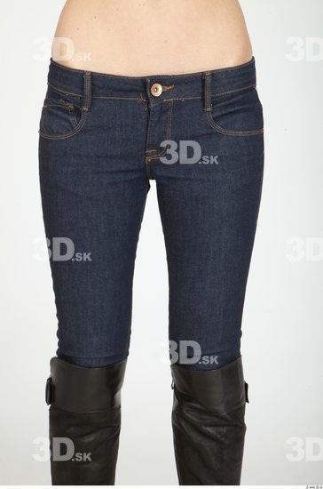 Thigh Whole Body Woman Casual Jeans Underweight Studio photo references