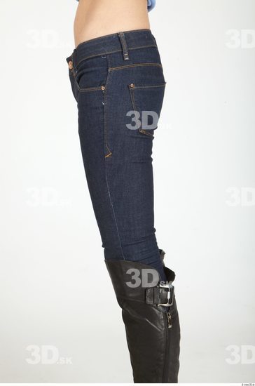 Thigh Whole Body Woman Casual Jeans Underweight Studio photo references