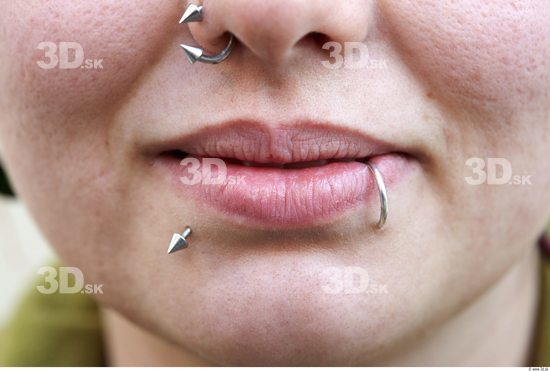 Mouth Woman White Piercing Overweight