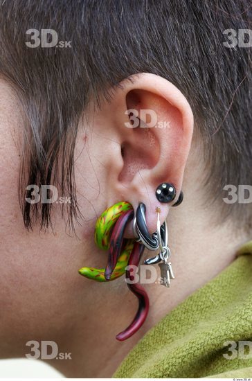 Ear Woman White Piercing Overweight