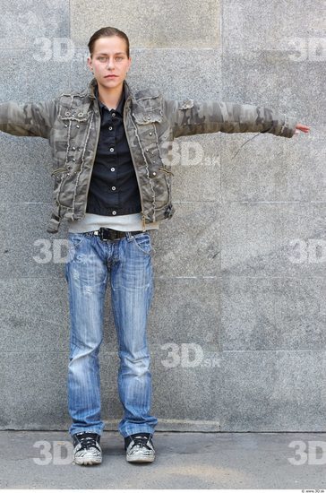 Whole Body Head Man Woman T poses Casual Slim Street photo references