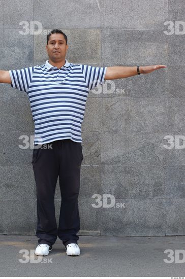 Whole Body Head Man T poses Casual Sports Slim Overweight Street photo references