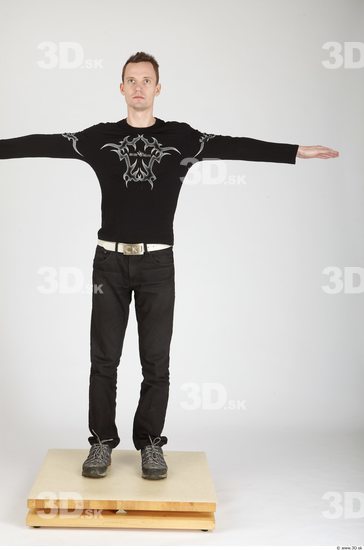 Whole Body Man T poses Casual Slim Studio photo references