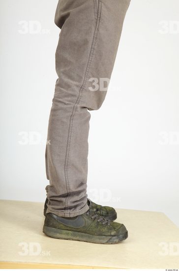 Calf Whole Body Man Casual Trousers Average Studio photo references