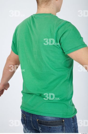 Upper Body Whole Body Man Casual Shirt T shirt Chubby Studio photo references