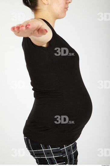 Upper Body Whole Body Woman Casual Pregnant Top Studio photo references