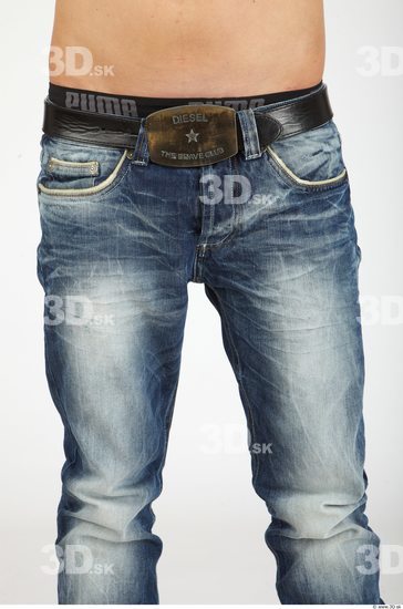 Thigh Whole Body Man Casual Jeans Slim Studio photo references