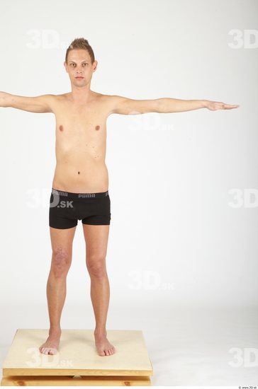 Whole Body Man T poses Casual Underwear Pants Slim Studio photo references