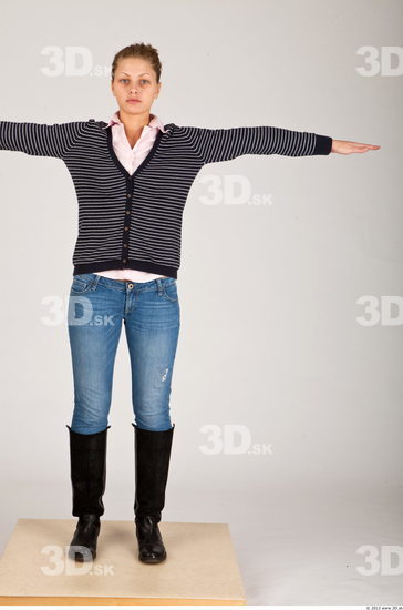 Whole Body Woman T poses Casual Athletic Studio photo references