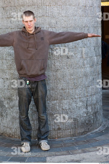Whole Body Head Man T poses Casual Slim Street photo references