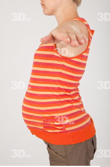 Upper Body Whole Body Woman Casual Singlet Pregnant Studio photo references